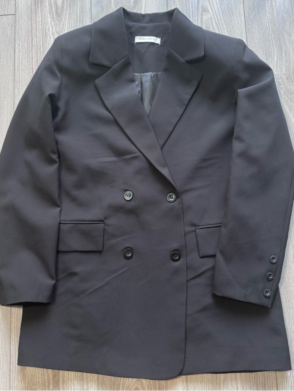 Black Double-Breasted Women's Blazer Jacket